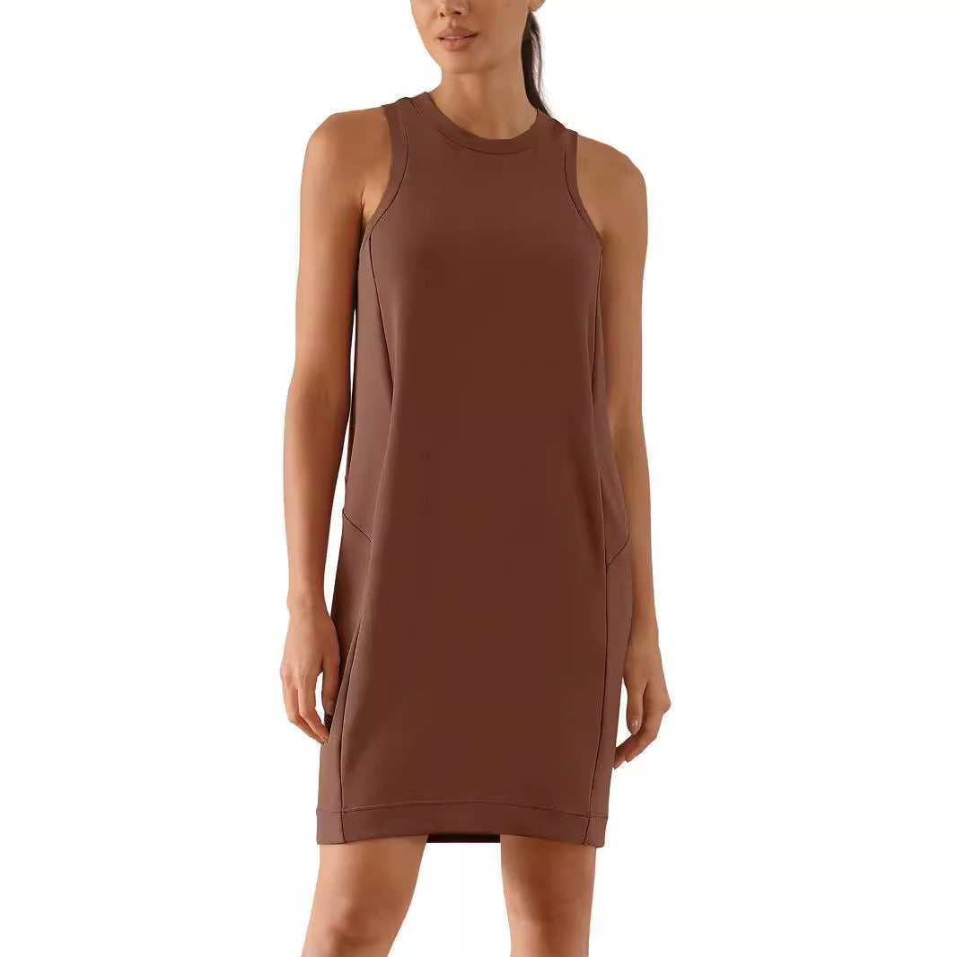 Damen Baggy Tank Kleid Nähte Bequeme Weiche Kleider