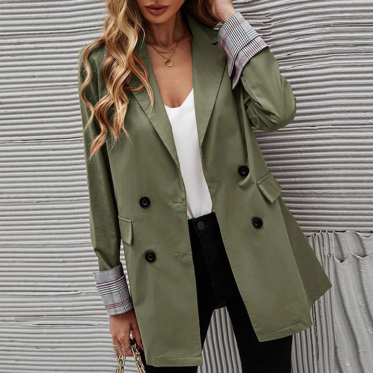 Women's Fashionable Loose Small Solid Color Collar Blazers