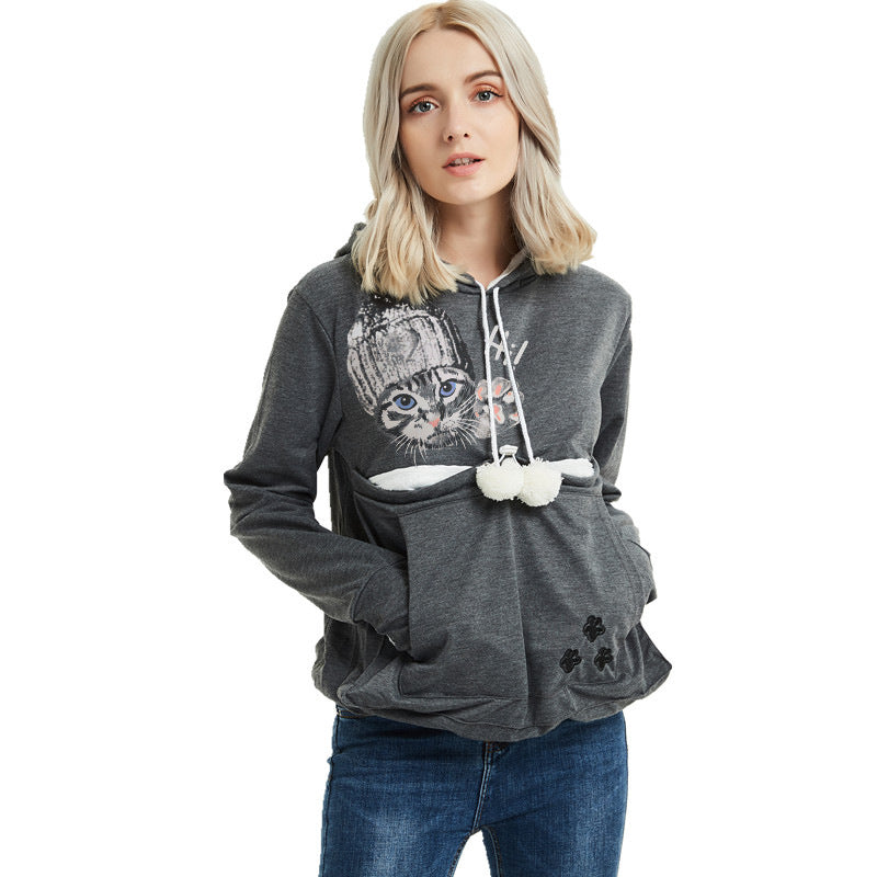 Autumn Big Pocket Hooded Peering Star Sweaters