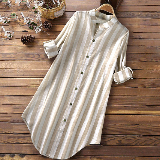 Fashion Striped Long Sleeves Shirt Casual Blouses