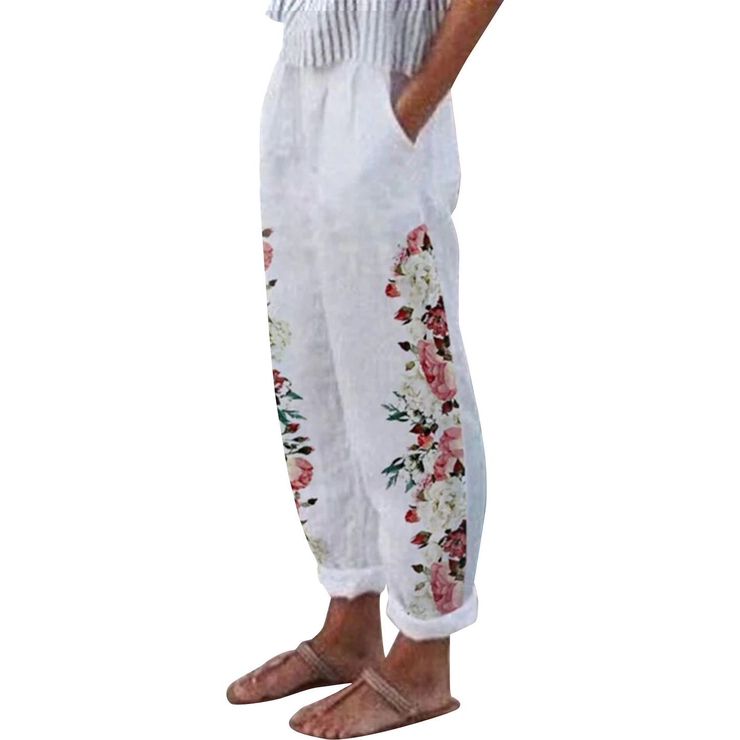 Women's Summer Sweet Fresh Vintage Print Leg Pants