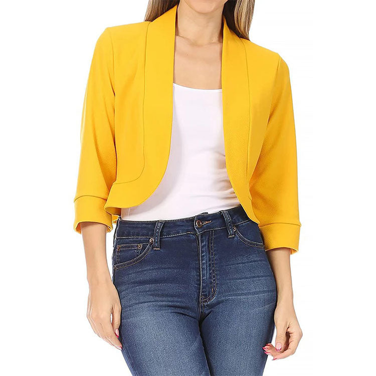 Bequeme, glamouröse, einfarbige kleine Blazer für Damen