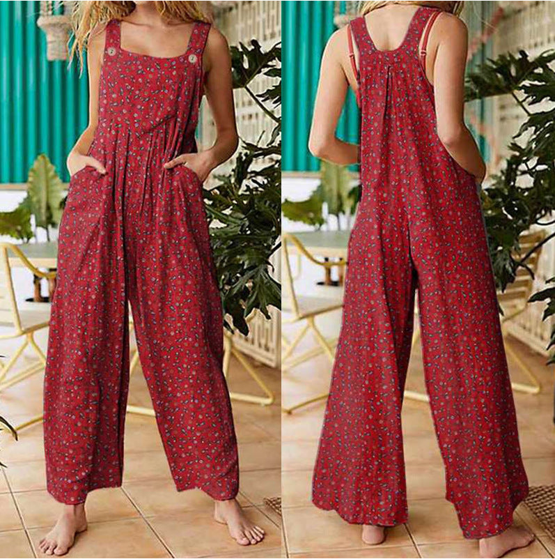 Beautiful Women's Loose Printed Pocket Casual Pants