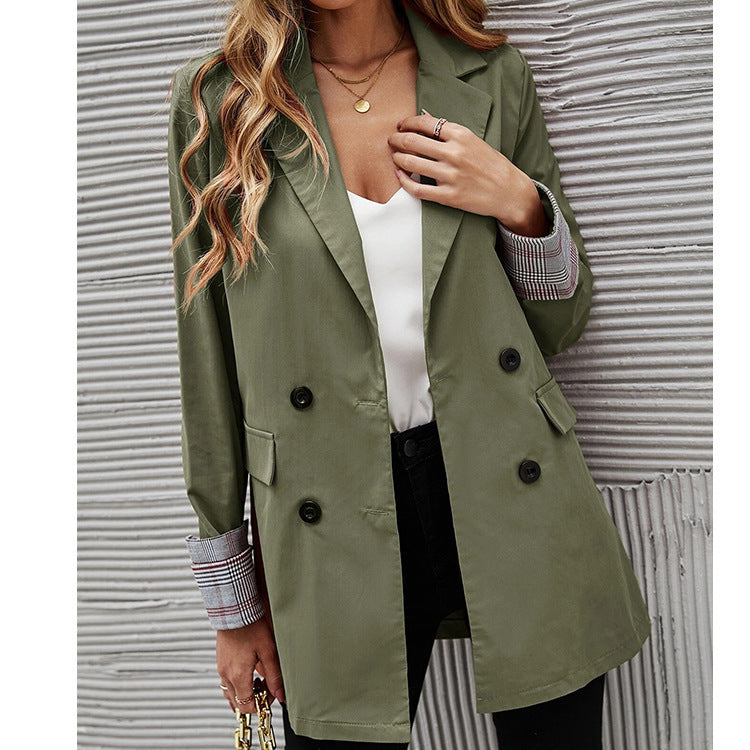 Women's Fashionable Loose Small Solid Color Collar Blazers