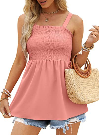 Versatile Cool Pretty Summer Camisole Ruffled Tops