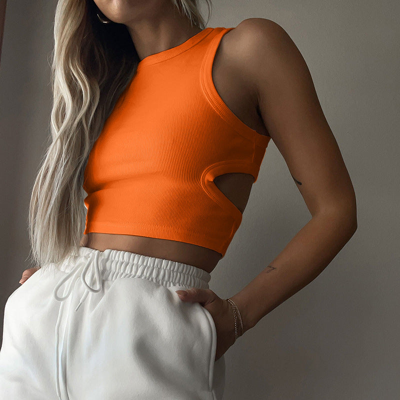 Women's Summer Sports Cropped Hollow Sleeveless Tops