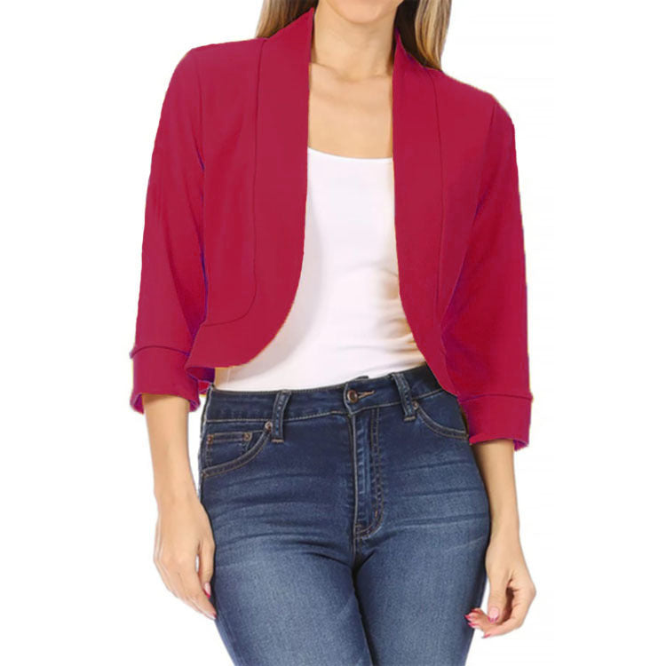 Comfortable Glamorous Women's Solid Color Small Blazers