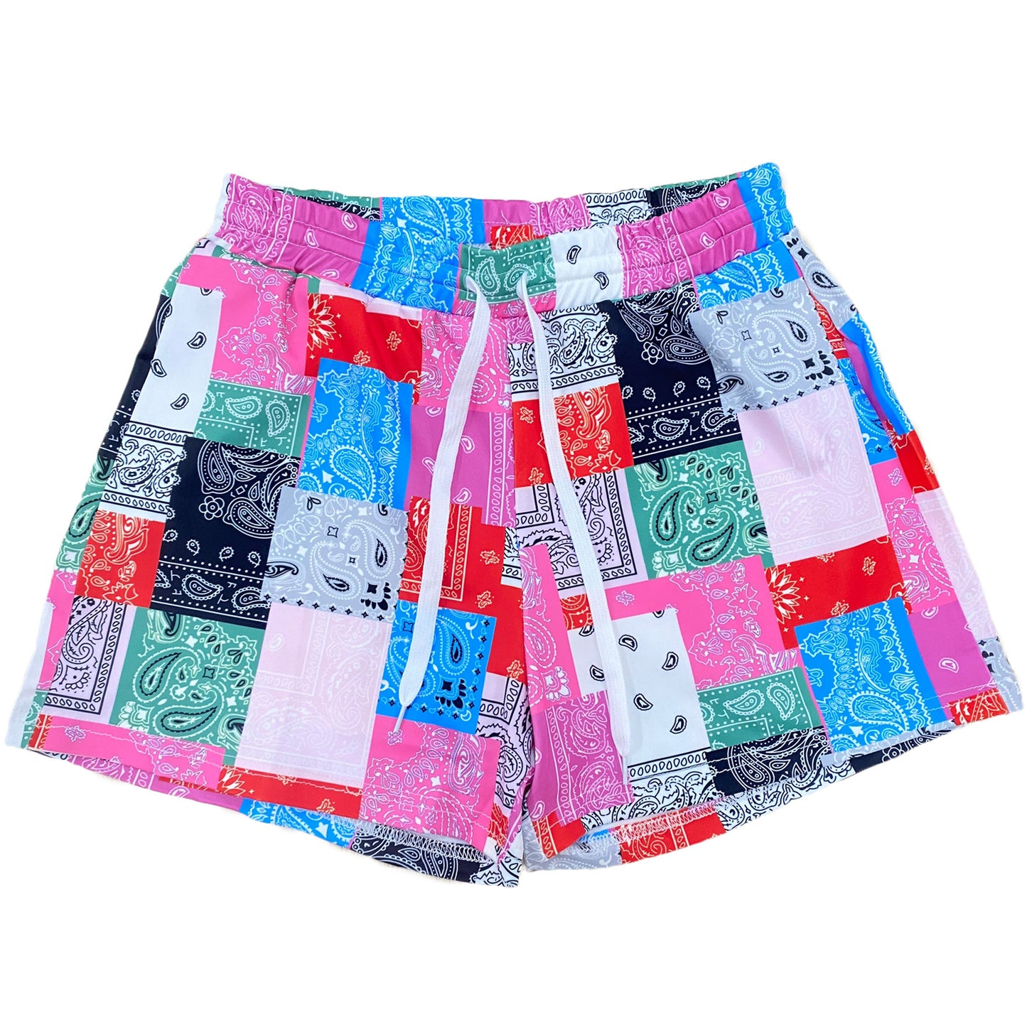 Lockere Strandhose für Damen im Sommer mit Blumendruck und Paisleymuster