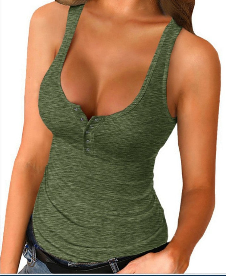 Women's Solid Color Slim Sleeveless Skinny Fashion Blouses