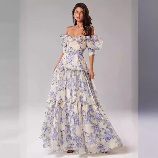 Robe longue élégante en Organza pour femmes, tenue féerique à la mode