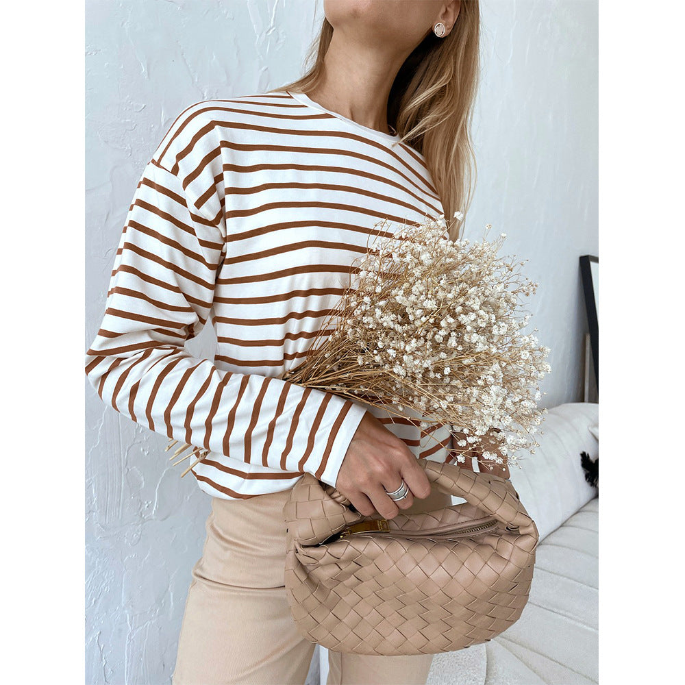 Spring Trendy Wild Casual Round Neck Blouses