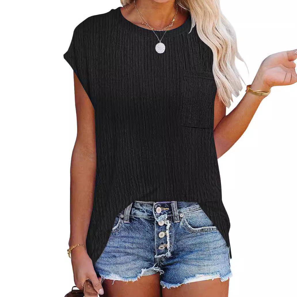 Women's Popular Casual Round Neck T-shirt Shirt Tops