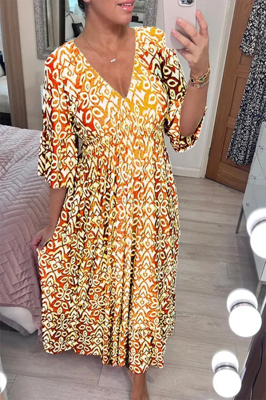 Großes Kleid mit Blumenmuster, für den Urlaub am Meer, Strandkleider