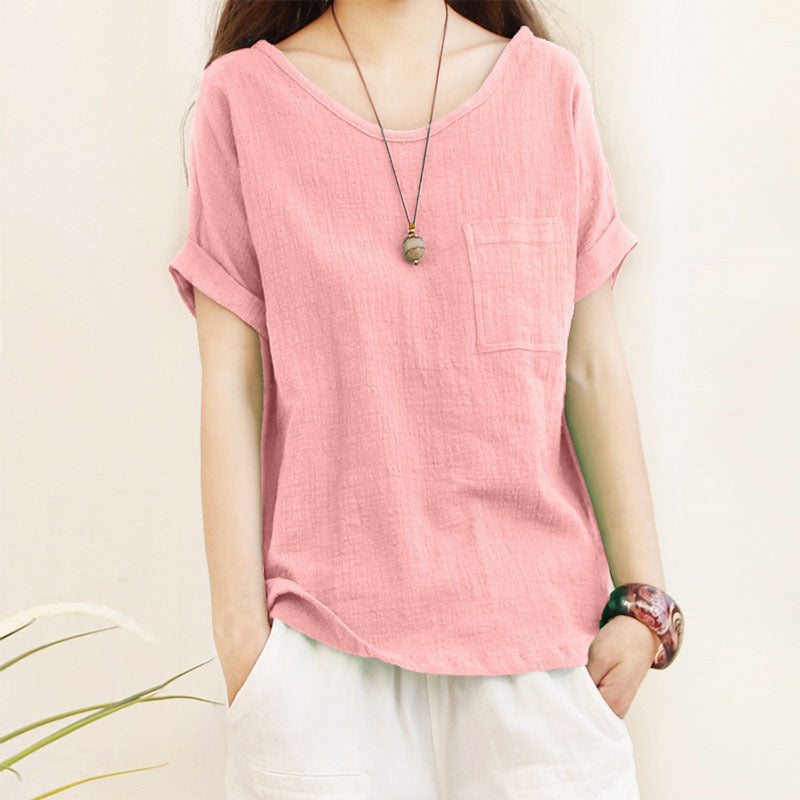 Women's Linen Large Literary Style Loose Simple Clothing