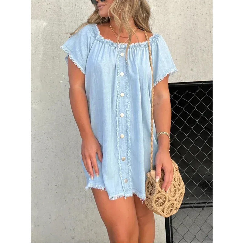 Women's Summer Hot Denim Tassel Sexy Dress Dresses