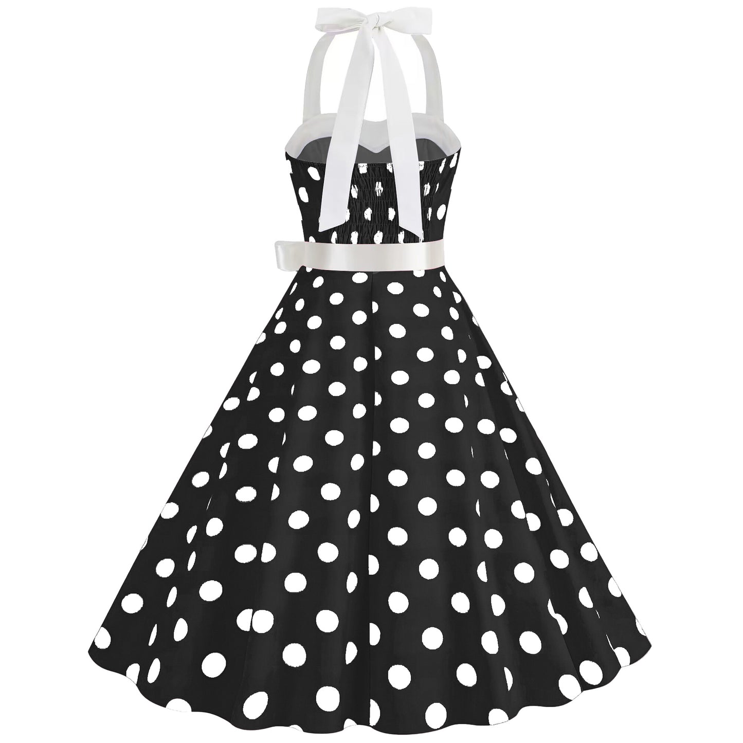 Retro Hepburn Style Polka Dot Print Dresses