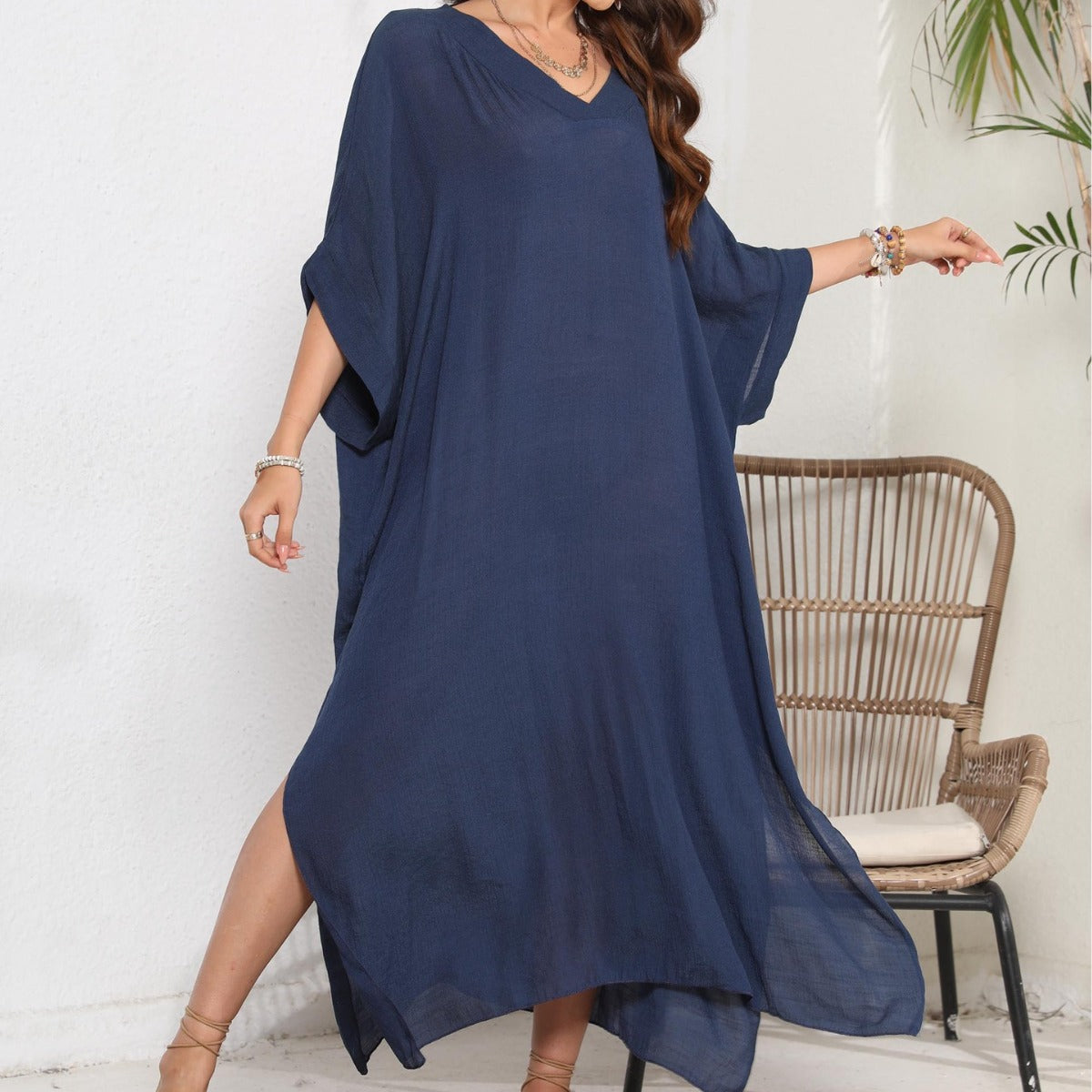 Women's Beach Cover-up Loose Casual Dress Split Dresses