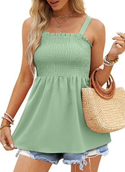 Versatile Cool Pretty Summer Camisole Ruffled Tops