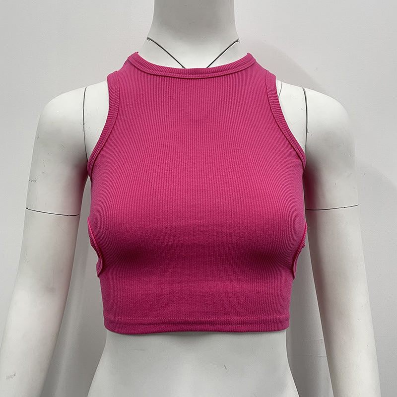 Women's Summer Sports Cropped Hollow Sleeveless Tops