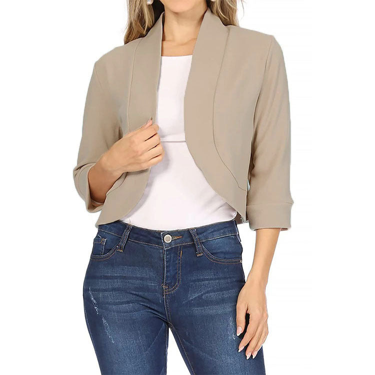 Bequeme, glamouröse, einfarbige kleine Blazer für Damen