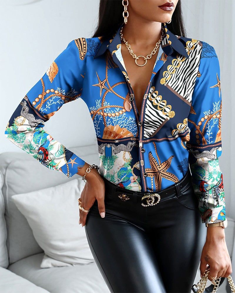 Unique Long Sleeve Retro Style Shirt Blouses