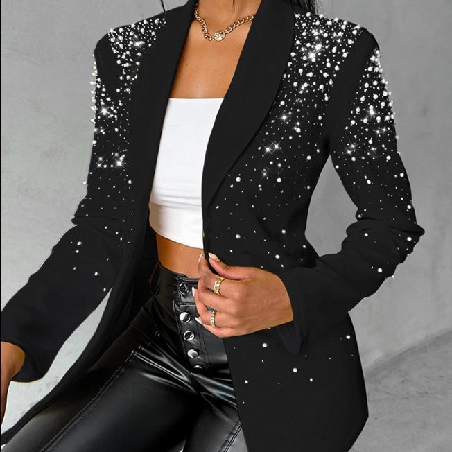 Women's Fashion Casual Bubble Beads Small Blazers