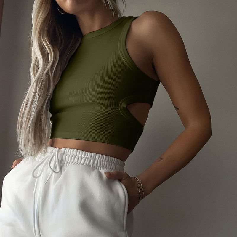 Women's Summer Sports Cropped Hollow Sleeveless Tops