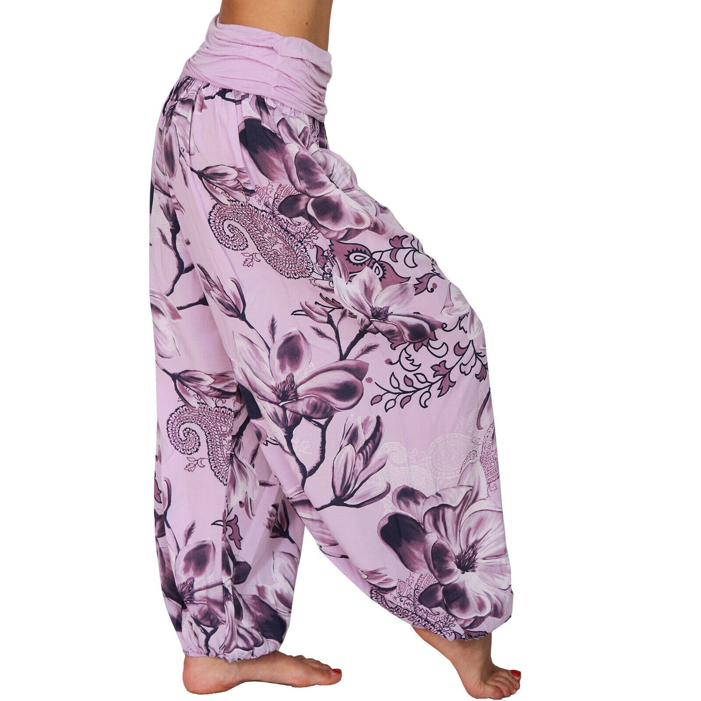 Women's Printed Loose Casual Wide-leg Trousers Pants