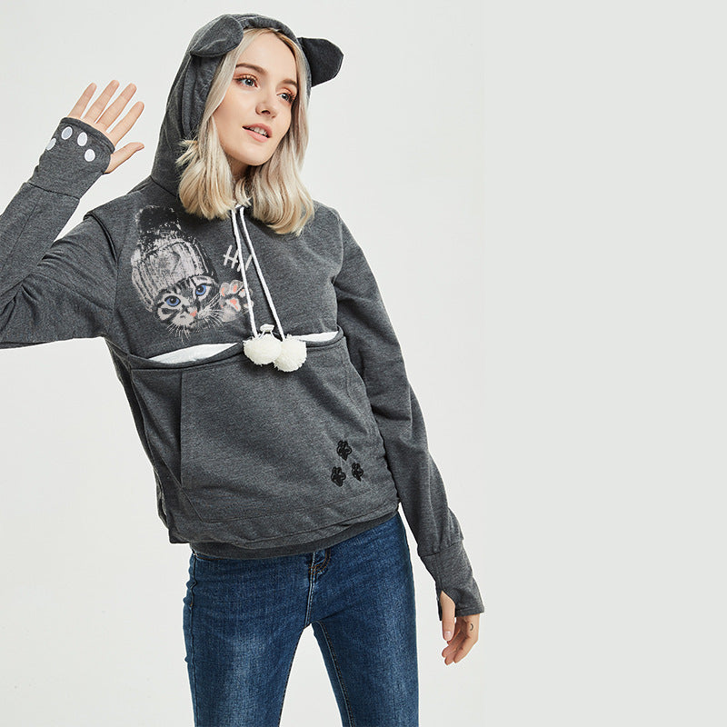 Autumn Big Pocket Hooded Peering Star Sweaters