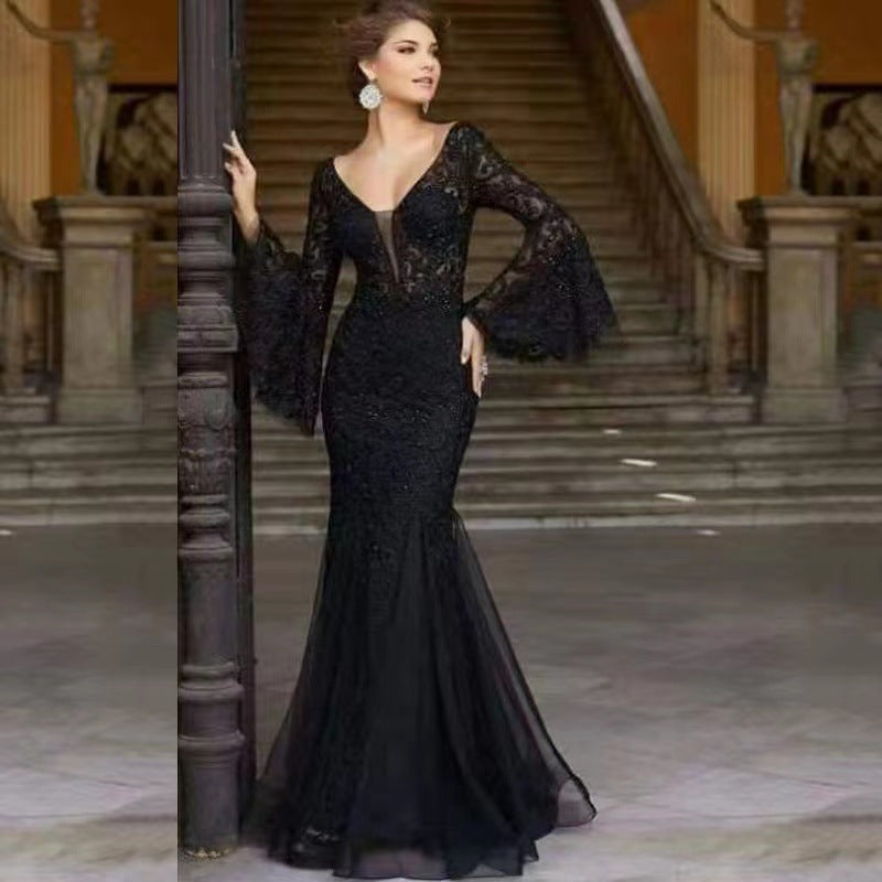 Sexy Slim Fishtail Long Banquet Female Dresses