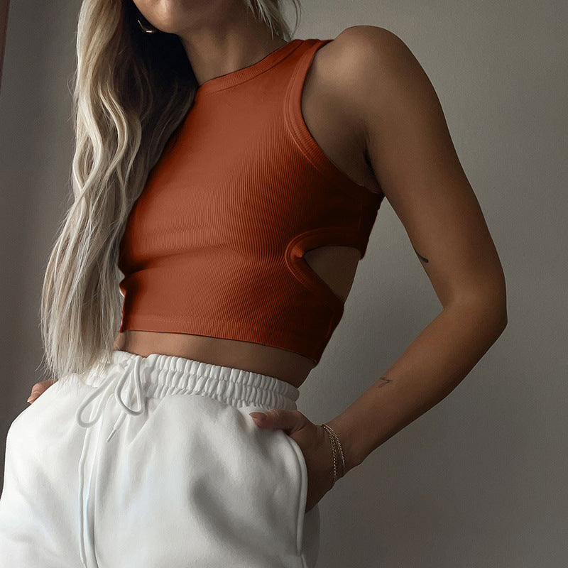 Women's Summer Sports Cropped Hollow Sleeveless Tops