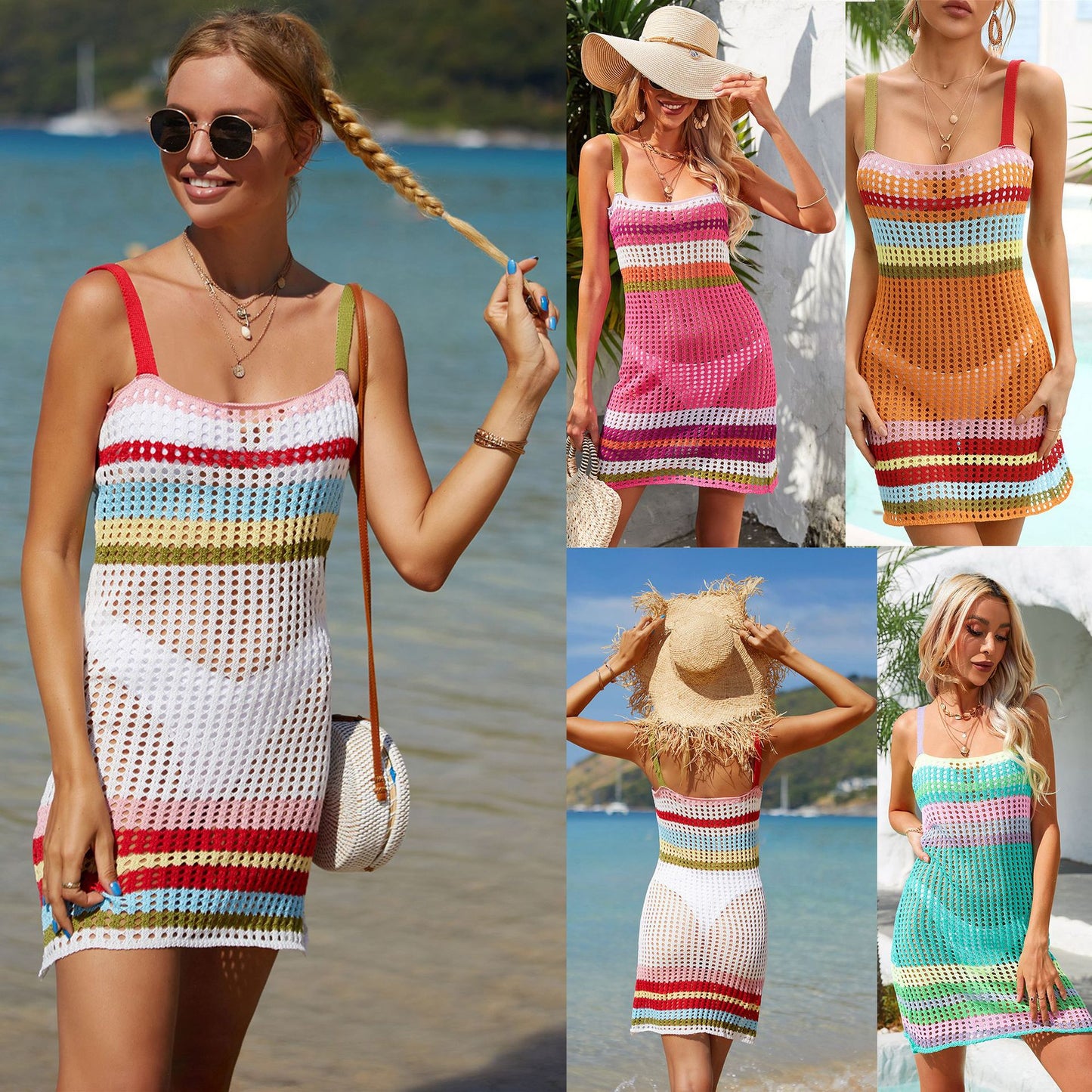 Women's Summer Patchwork Bikini Beach Backless Tops