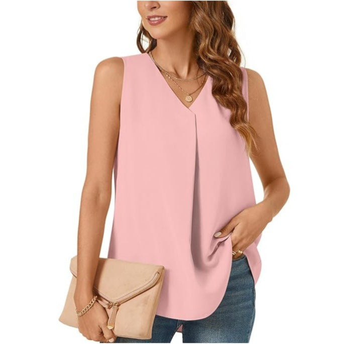 Women's Summer Loose Shirt Solid Color T-shirt Blouses