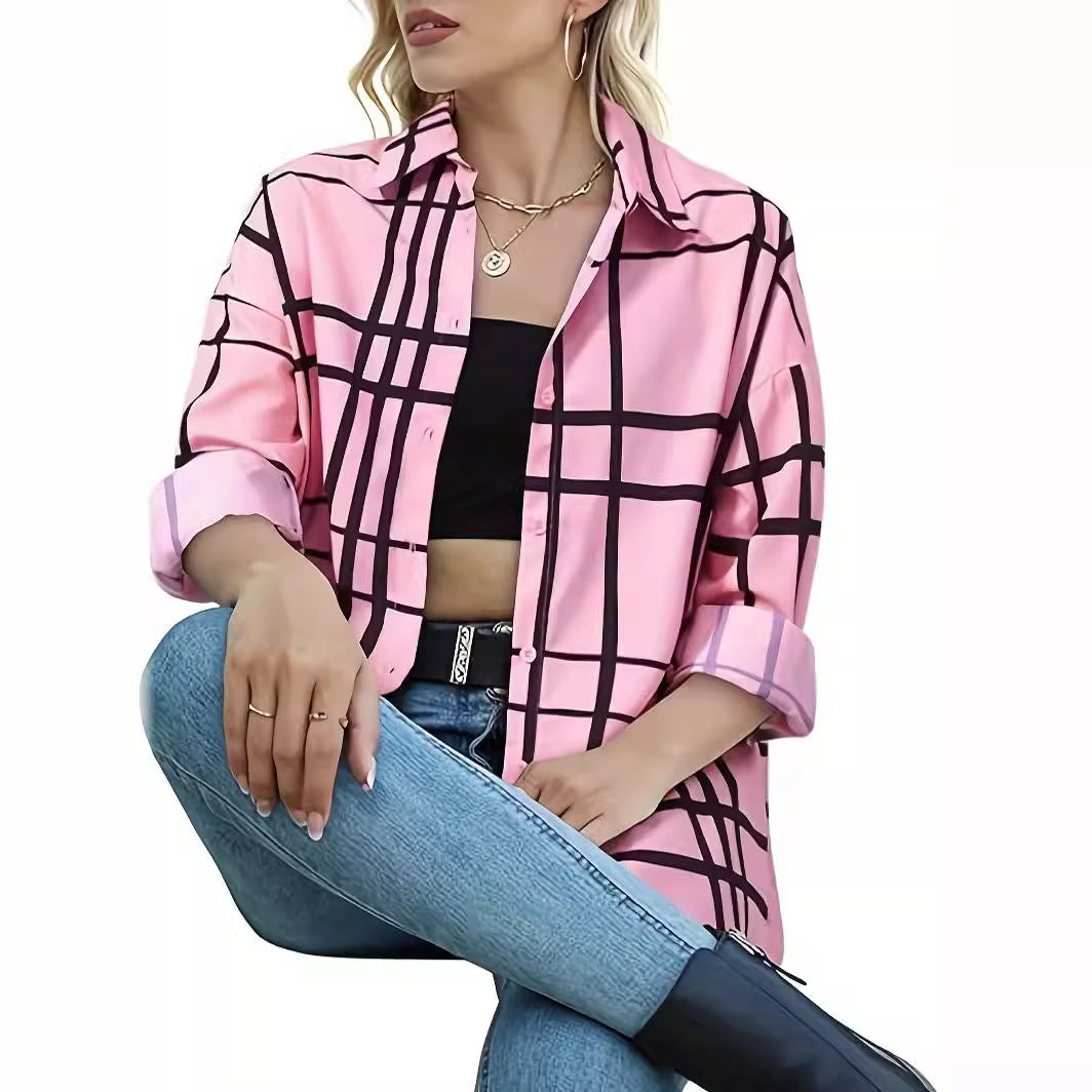 Women's Elegant Long Sleeve Button Down Shirt Blouses