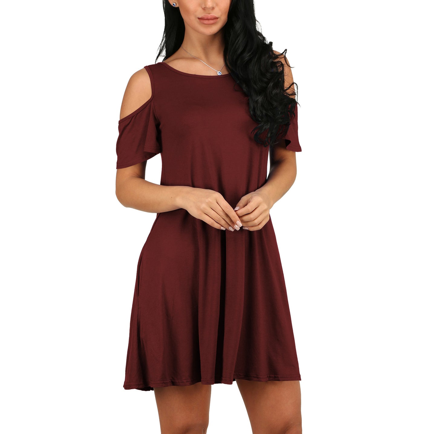 Women's Solid Color Wide Hem Mid-length Dress Dresses