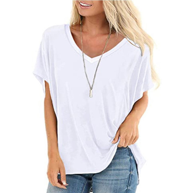 Women's T-shirt Loose Design V-neck Casual Summer Blouses