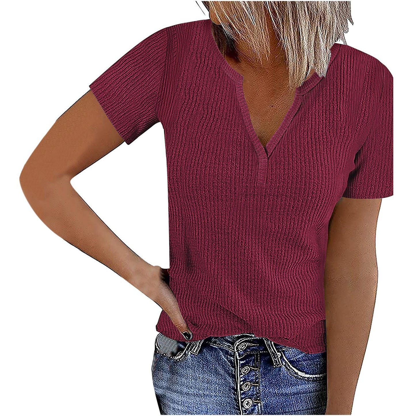 Women's Solid Color Slim Fit Pullover Elegant Blouses