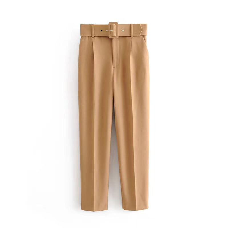 Pantalon décontracté micro élastique coupe slim flatteur