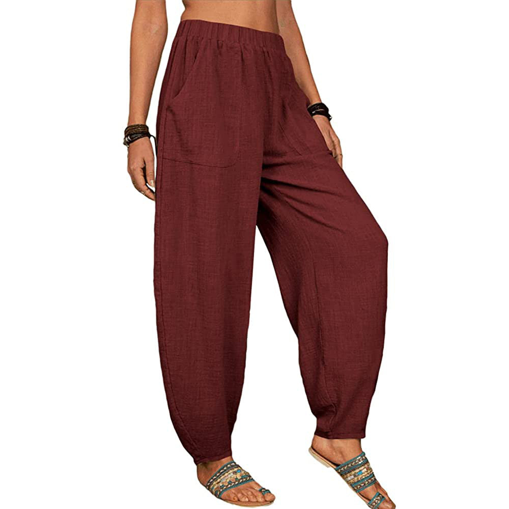 Women's Loose Cotton And Linen Casual Home Pants