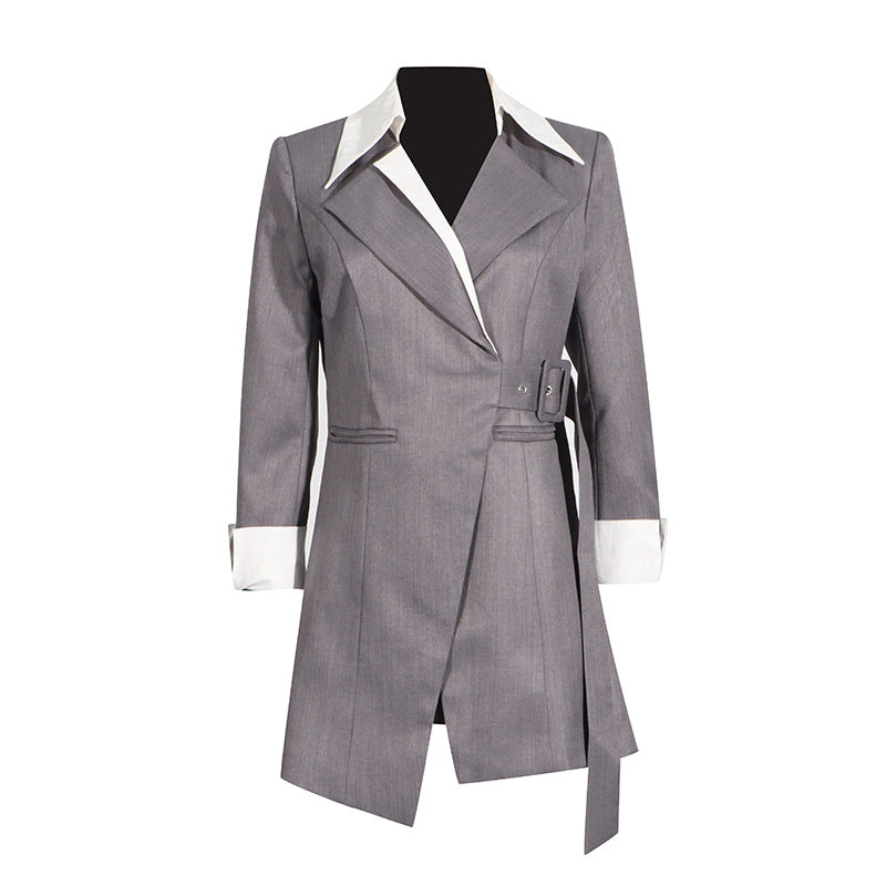 Damen Frühlingsmode Elegante Farbkontrast Patchwork Blazer