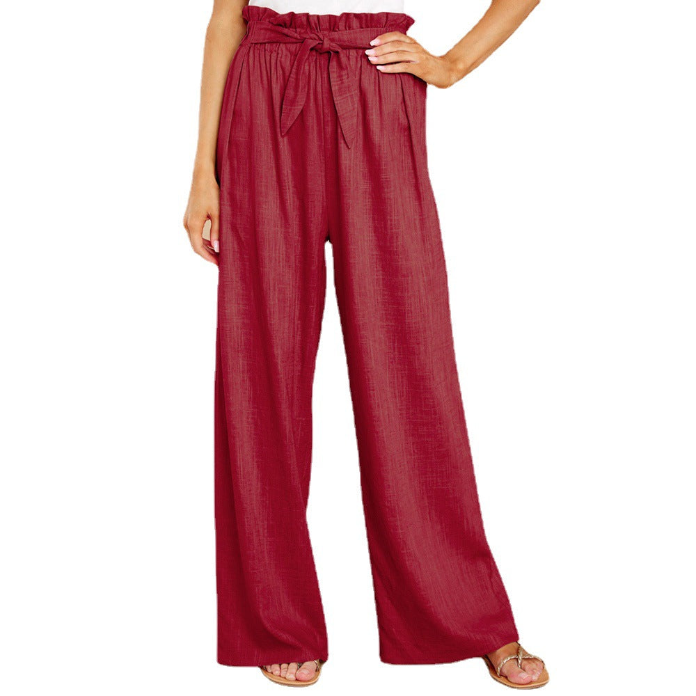 Elegant Women's Loose Cotton Linen Casual Pants