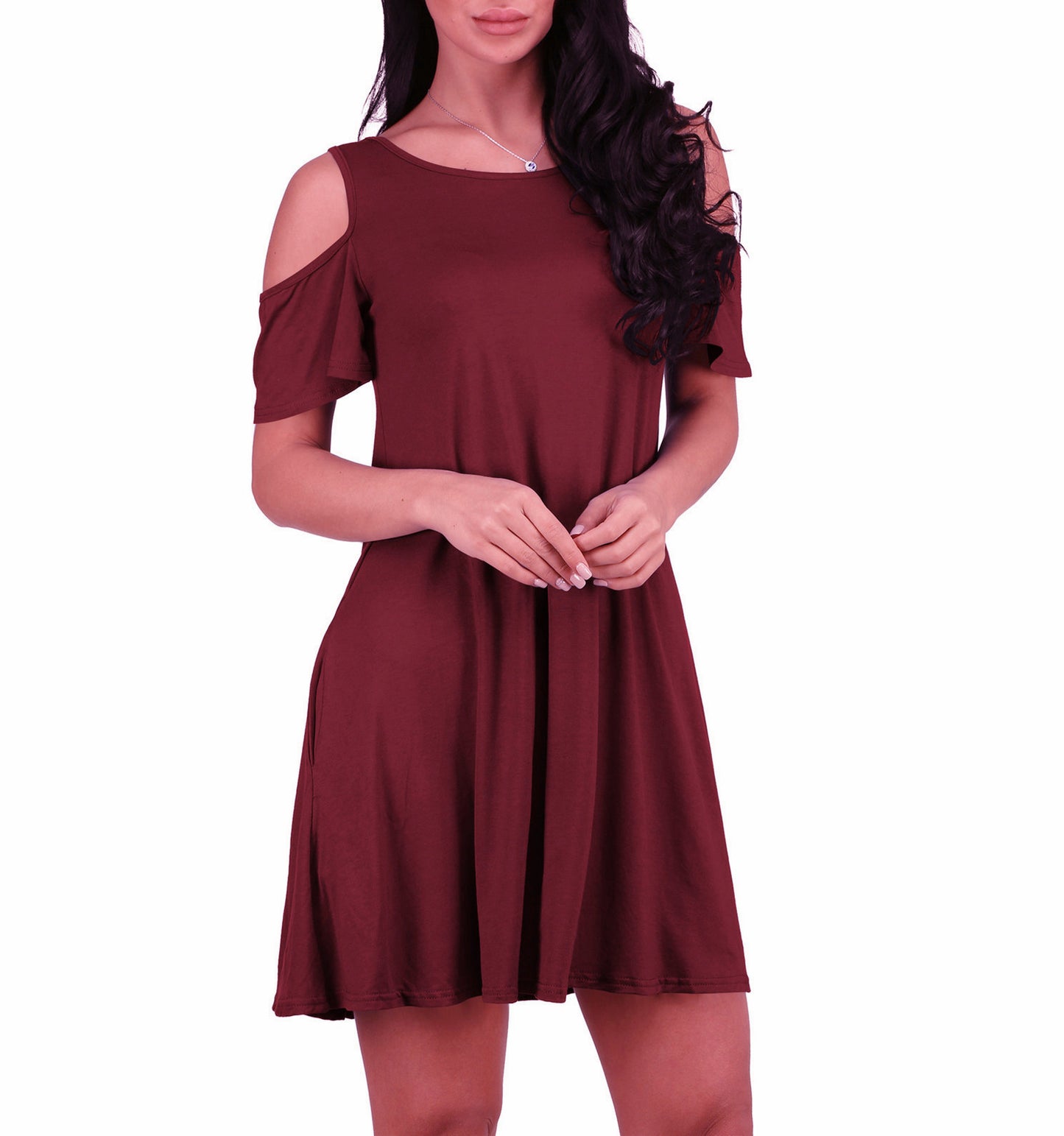 Women's Solid Color Wide Hem Mid-length Dress Dresses