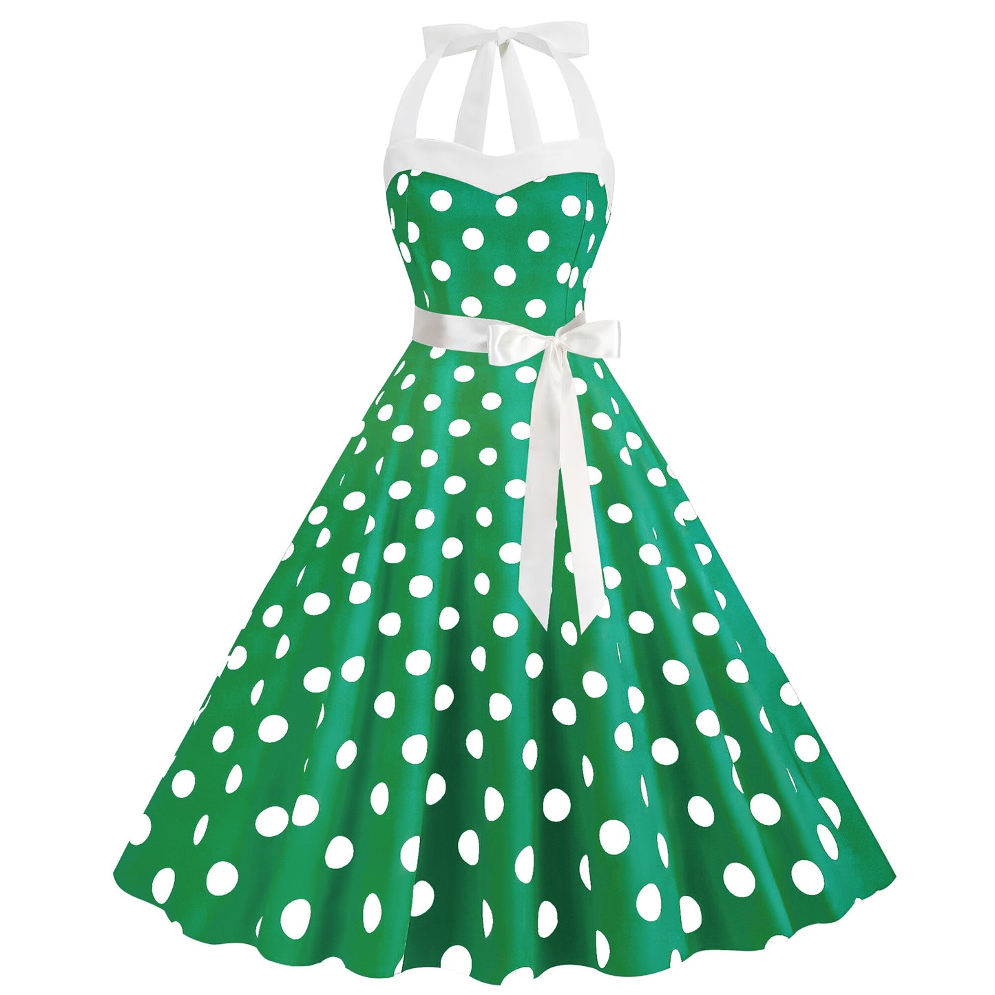 Retro Hepburn Style Polka Dot Print Dresses