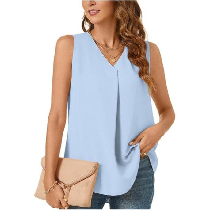 Women's Summer Loose Shirt Solid Color T-shirt Blouses