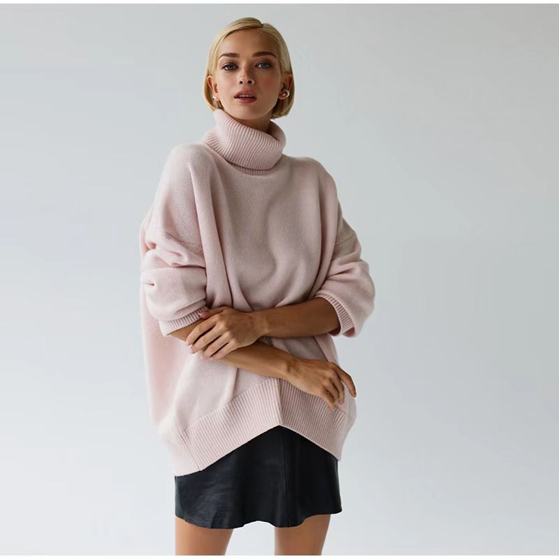 Charming Durable Women's High Collar Loose Sweaters