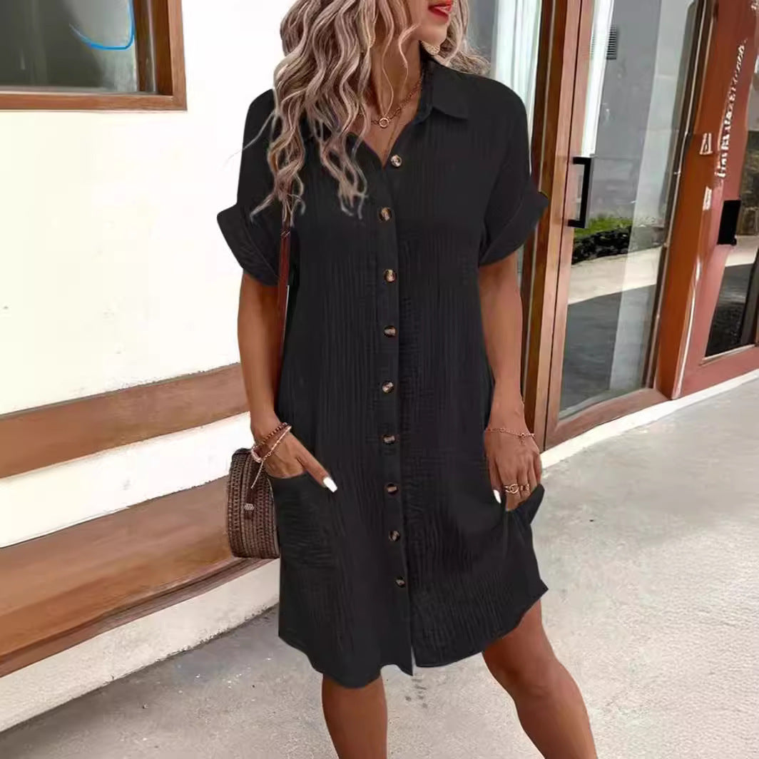 Women's Trendy Summer Simple Buttons Dress Dresses