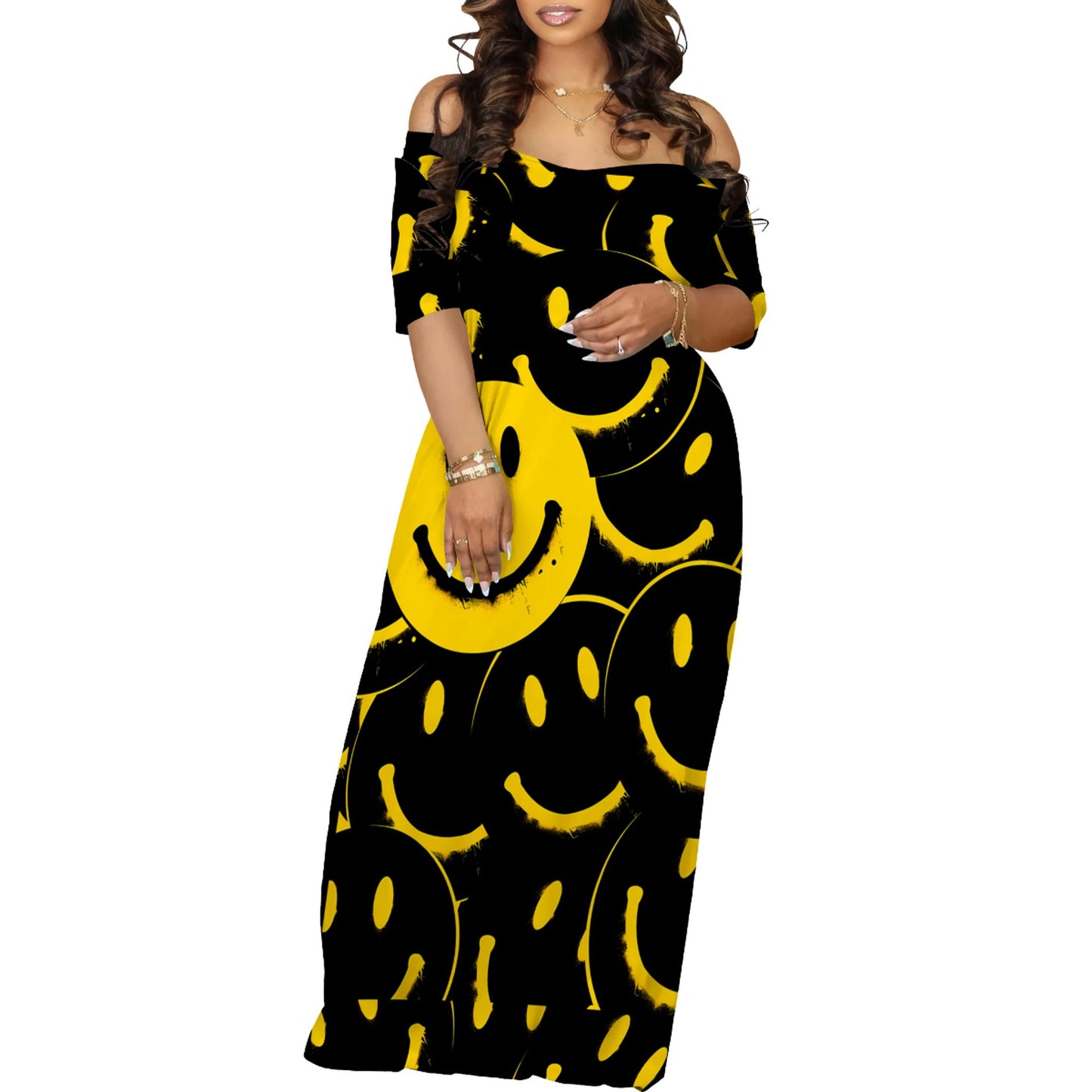 Women's Innovative Fashion Printing Maxi Dress Dresses