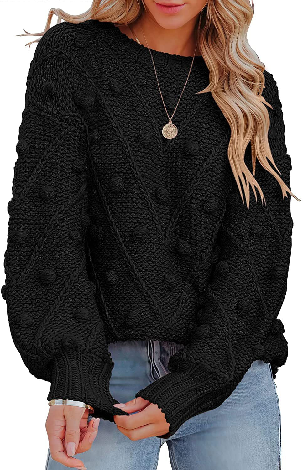 Women's Wool Loose Long Sleeve Pullover Sweaters