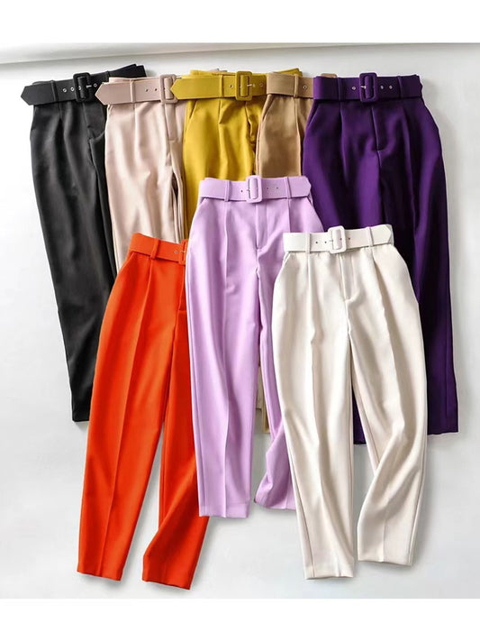 Casual Micro Elastic Slim Fit Figure Flattering Pants