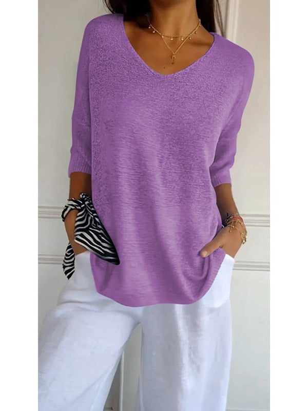 Women's Casual Basic Style Slimming Sleeve Solid Sweaters